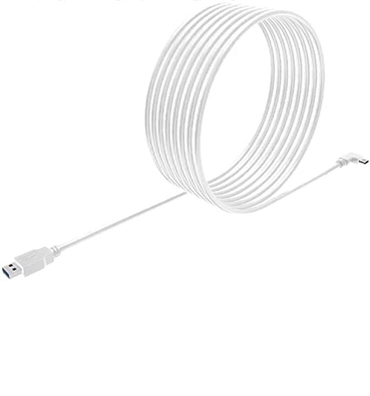 Virtual Reality headset Link USB 3.2 C Cable Gen 1 cable white 20 ft.