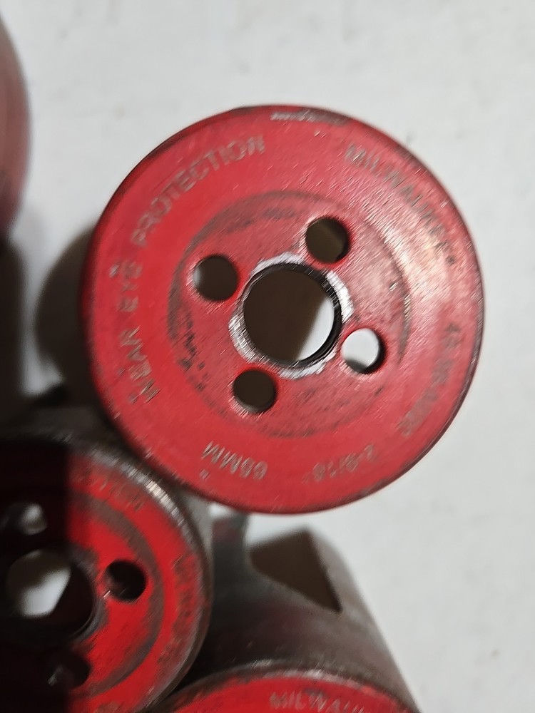 5 Milwaukee Hole Saws w/ Carbide Teeth & Hard Case Used 4 different sizes