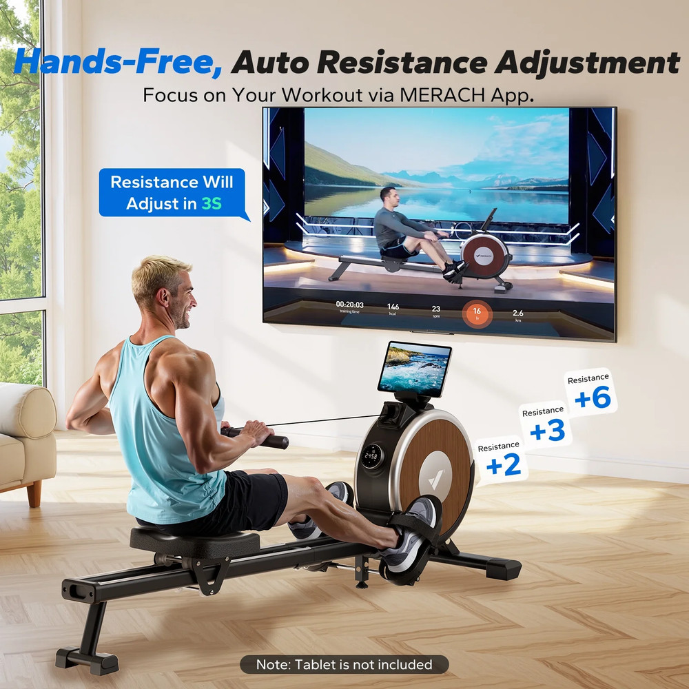 Self-Powered Rowing Machine Magnetic Rower 16 Levels