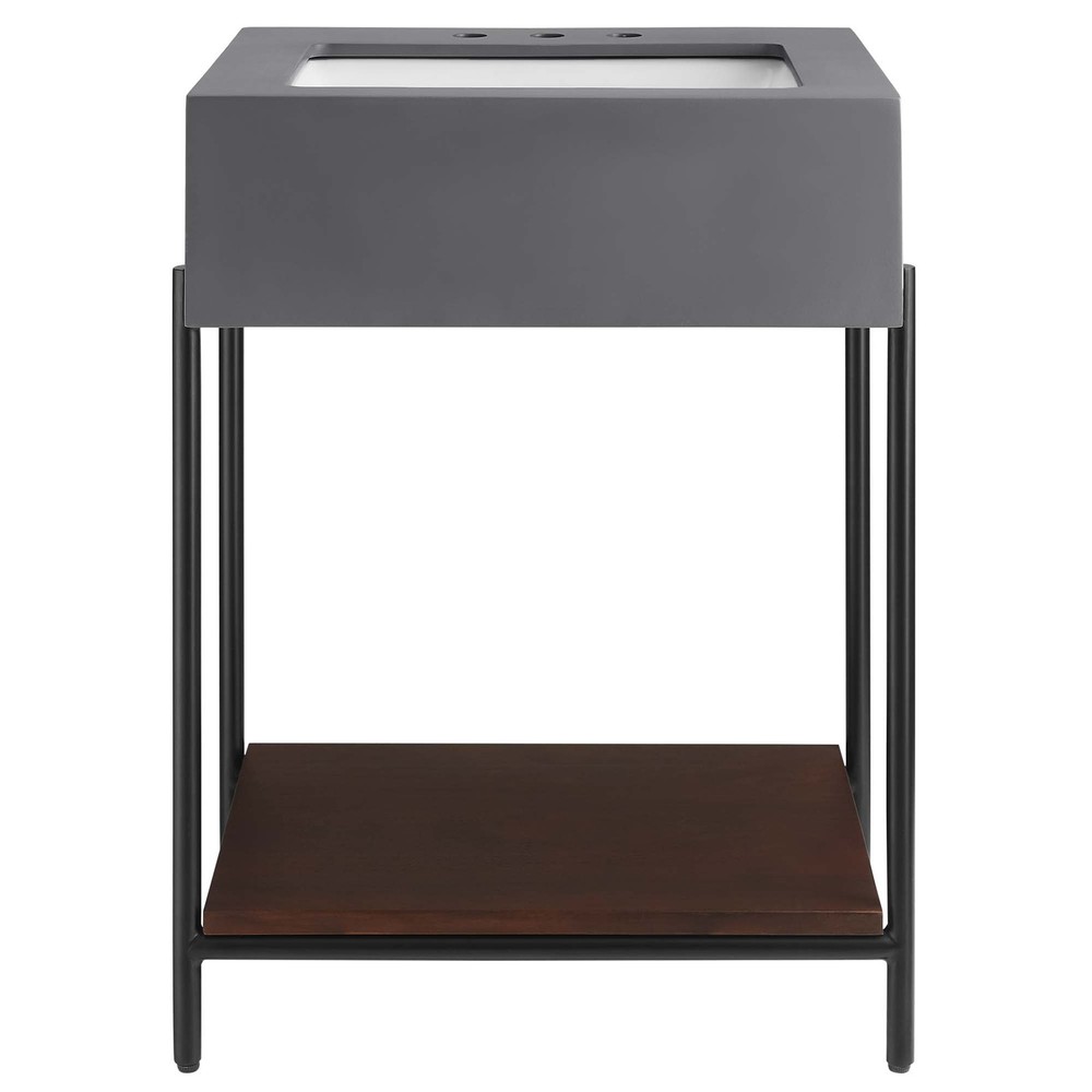 Etch 24" Bathroom Vanity with Sink in Black White