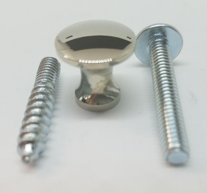 1/2" Polished Turned Solid Nickel BOOKCASE Knob desk small cabinet drawer pull