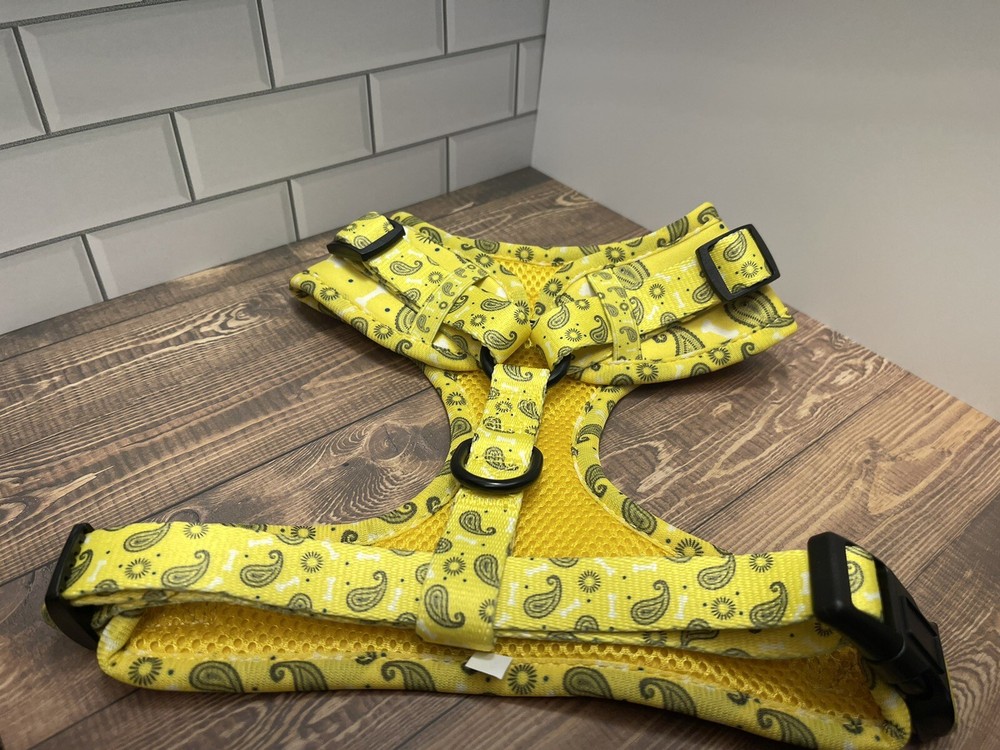 Yellow Paisley Pattern Dog Harness