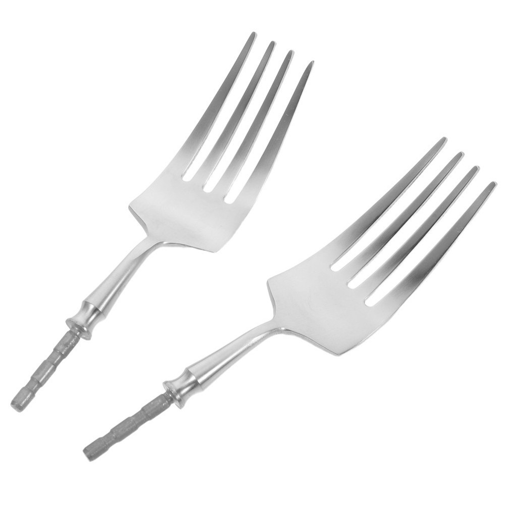 2 Pcs Replacement Heads for Cutlery Forks and Spoons Component Dessert