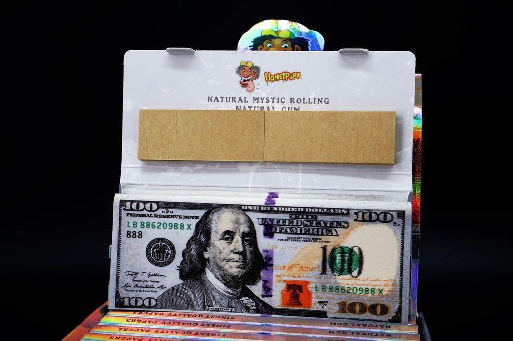 24- Pack $100 Cigarette dollar bill rolling papers (72 papers) plus Tips !