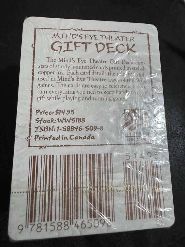 White Wolf Minds Eye Theatre Gift Deck