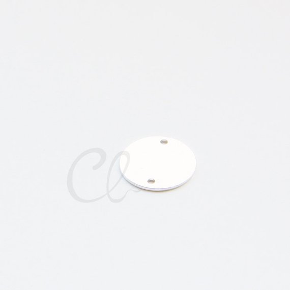 2 Pieces Premium Silver Plated Brass Base Flat Disc Link - 12mm (2035C-Q-304)