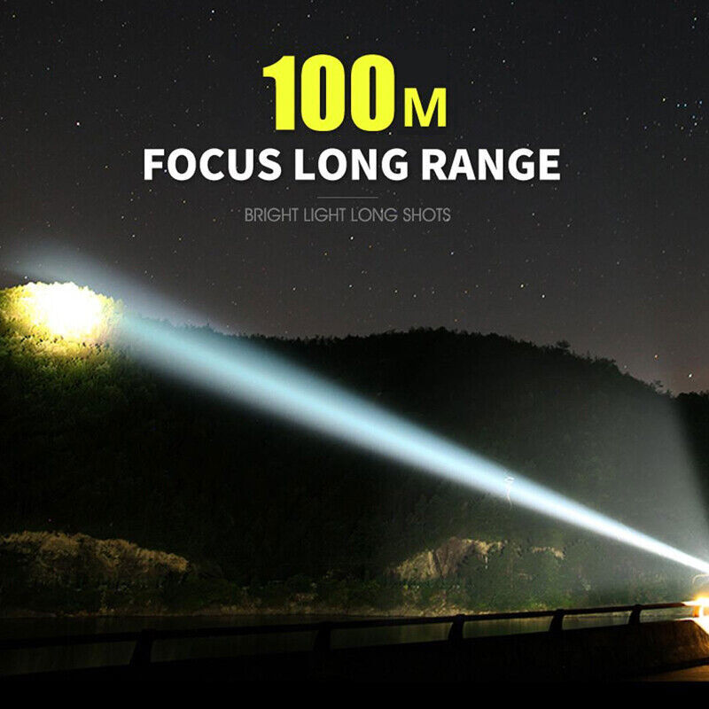 Super Bright LED Tactical Flashlight Torch Rechargeable Work Light Waterproof