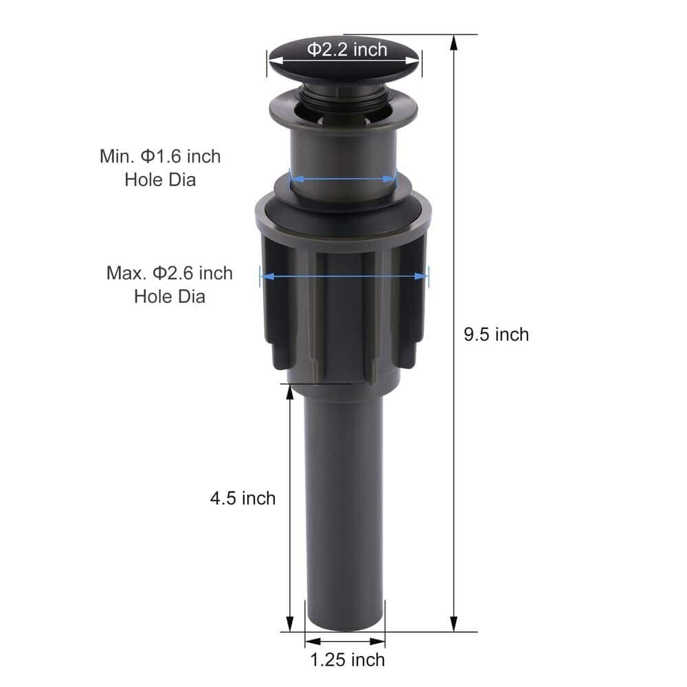 Pop Up Drain without Overflow for Bathroom Faucet