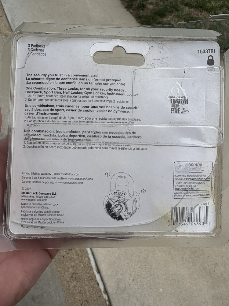 Master Lock Minis Combination PadLock 3 Pack, Read Description