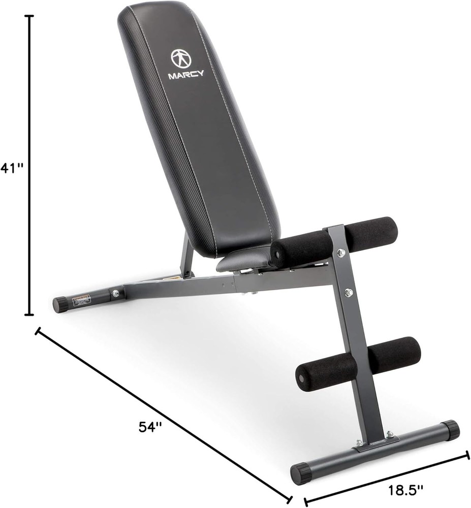Ergonomic Exercise Utility Bench - Adjustable for Full Body Workouts (Black)