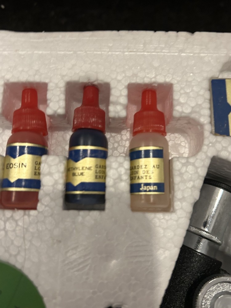 Vintage Microscope Chemistry Experiment Kit Set w Microscope Educational