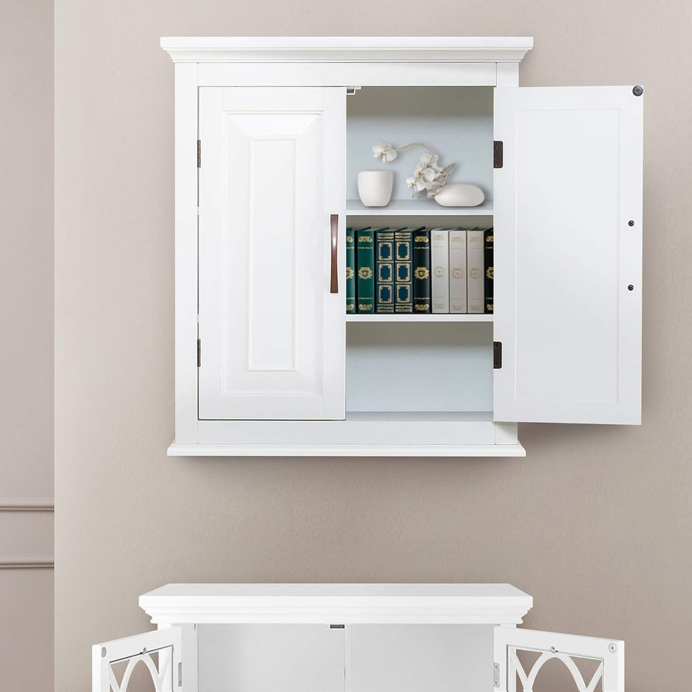 St. James White Removable Wall Cabinet with 2 Doors & Adjustable Shelves