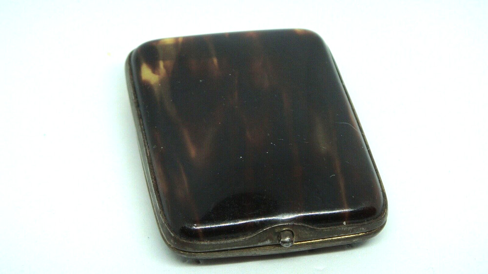 VICTORIAN TORTOISESHELL MATCH CASE 2 3/8" X 1 7/8"