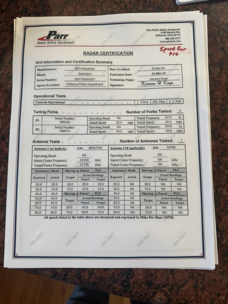 MPH SPEEDGUN PRO w/ POP Technology Ka Band