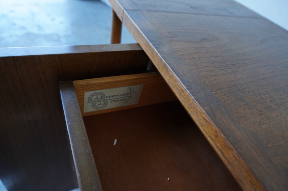 Bert England Brutalist Forward Trend Drop-Leaf Bar Cart / Serving Cabinet