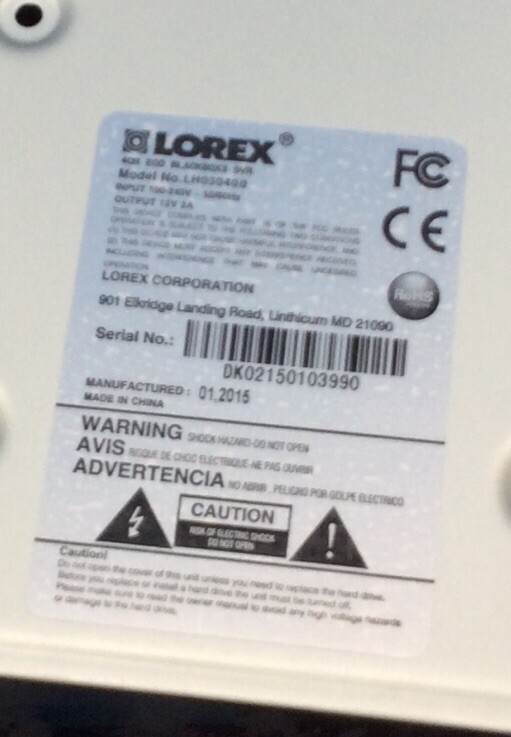 Lorex LH030400 4Ch DVR Security System, With Some Lorax Accessories And Kits.