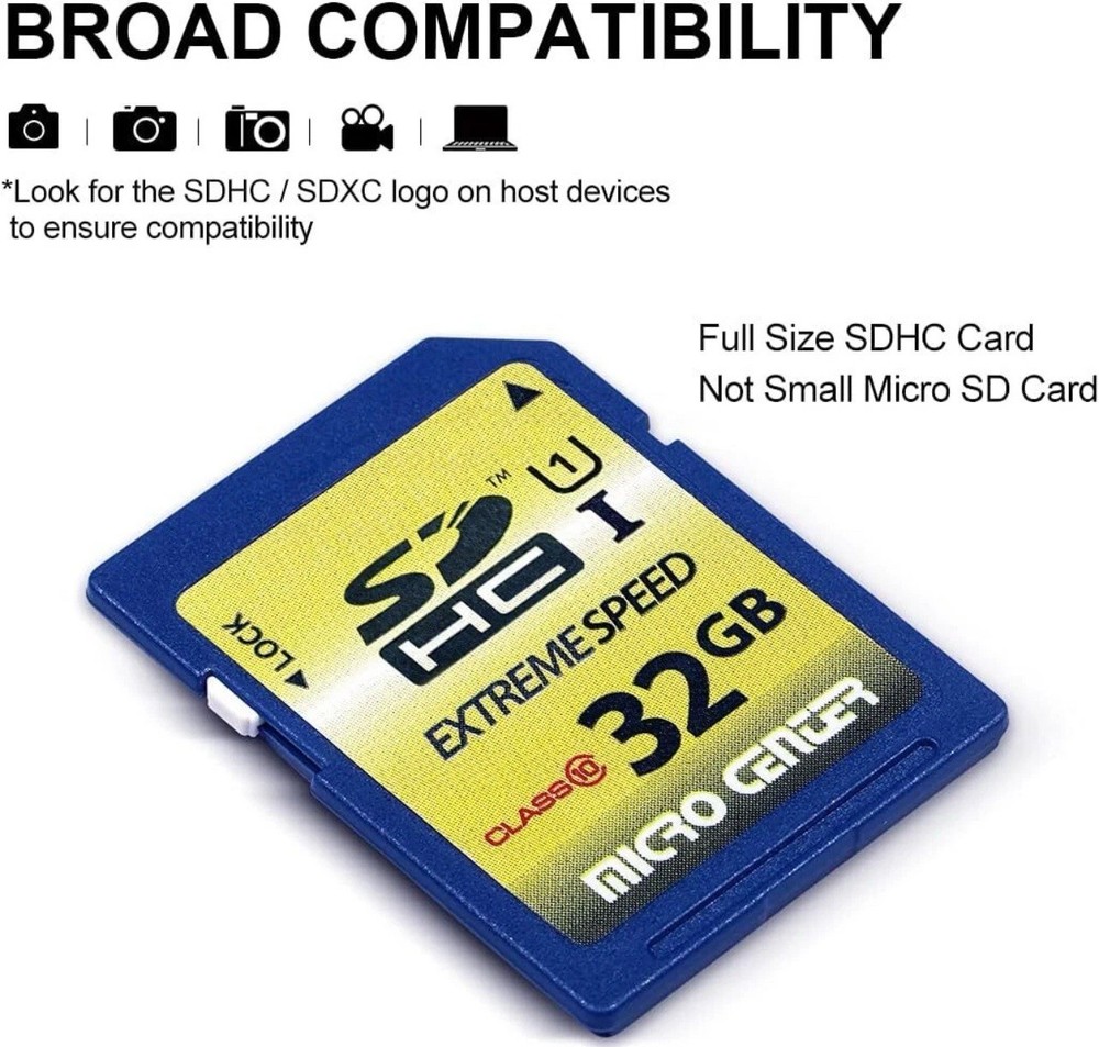 (2 Pack) 32GB Class 10 SDHC Flash Memory Card SD Card by Micro Center