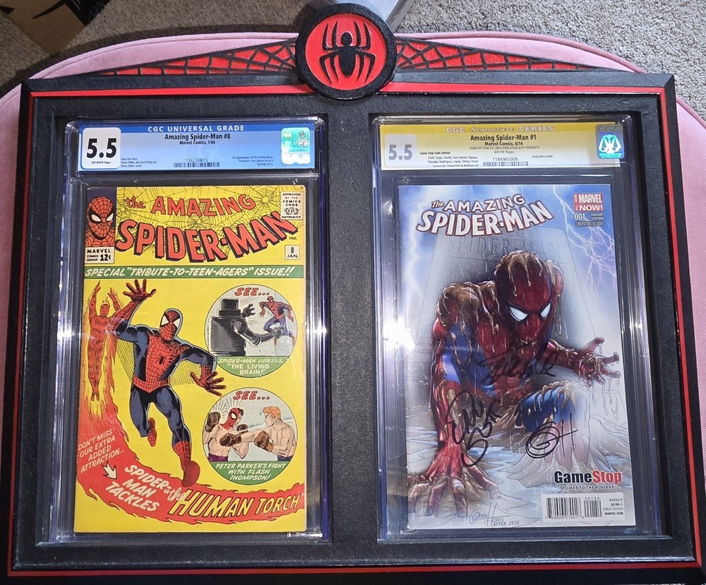 Double Graded Comic Book Frame Black CGC forGraded Comics SPIDER-MAN CUSTOM OOAK