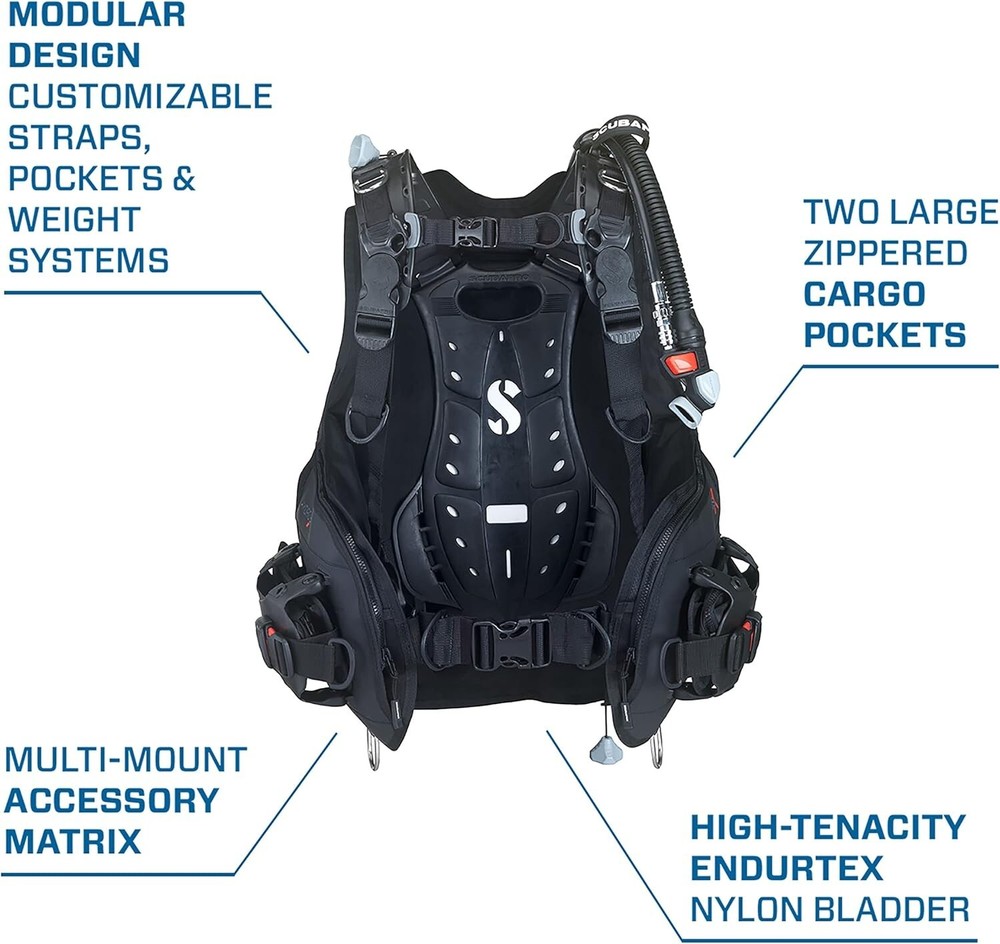 SCUBAPRO Hydros X Men's Scuba Diving BCD, Front-Adjustable W/ BPI, Medium, Kit