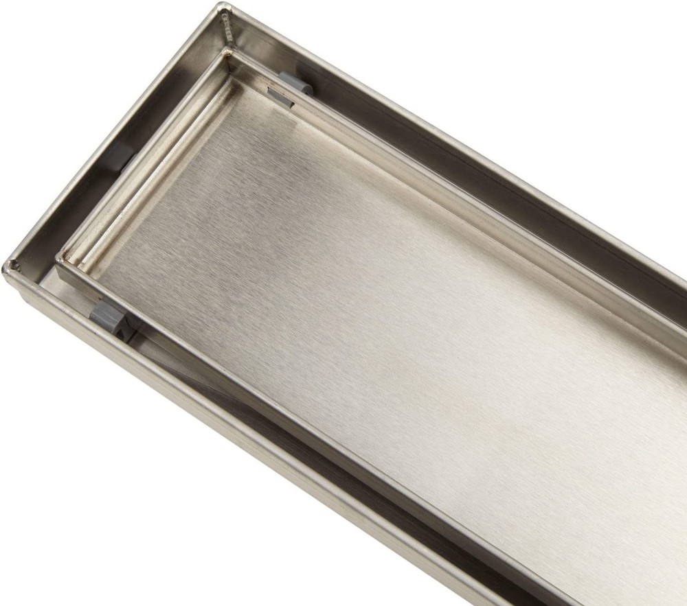 Signature Hardware 404952 Tile Grate Stainless Steel Rectangular Shower Drain