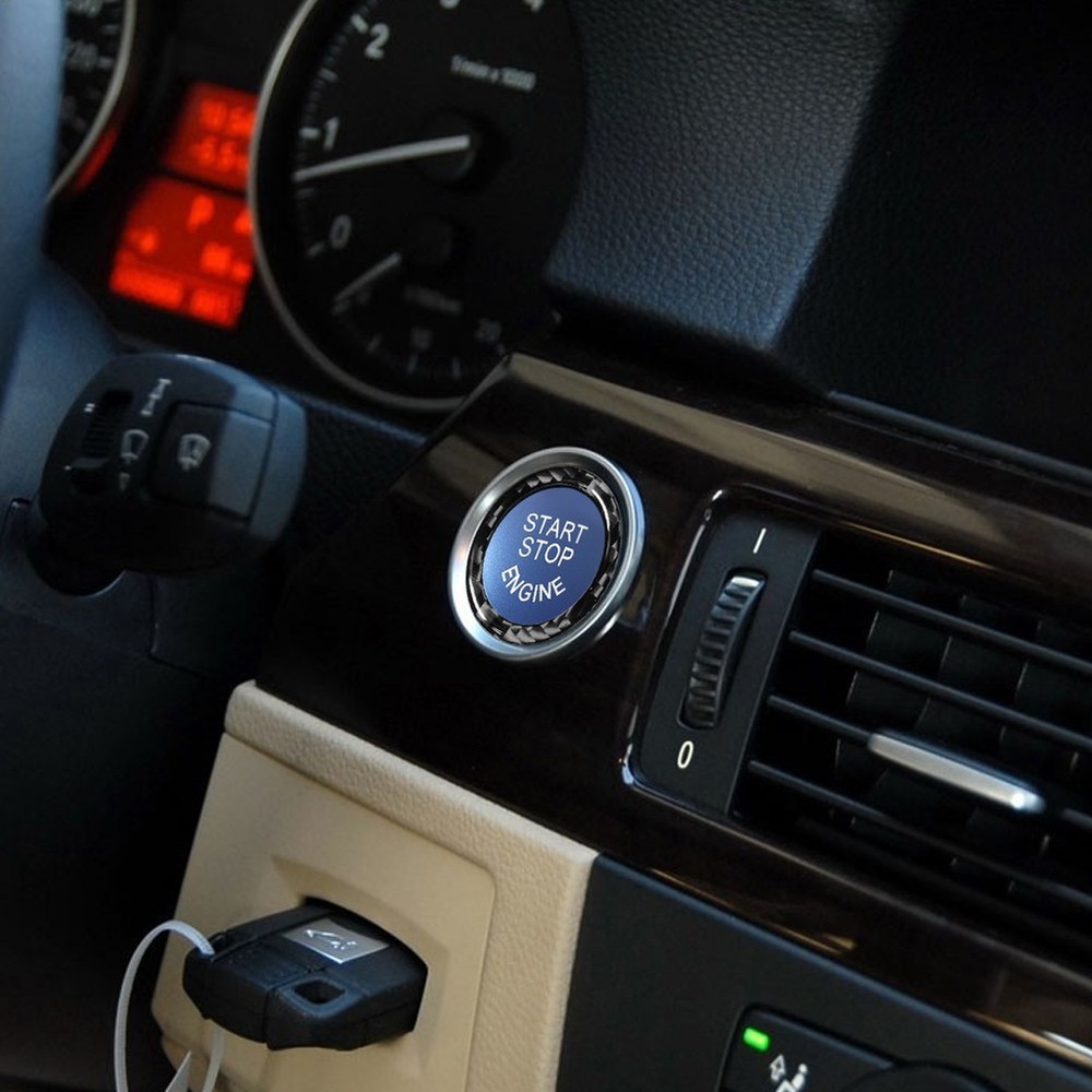 Blue Engine Start Stop Ignition Switch Button For BMW 3 Series E90 2009-2012