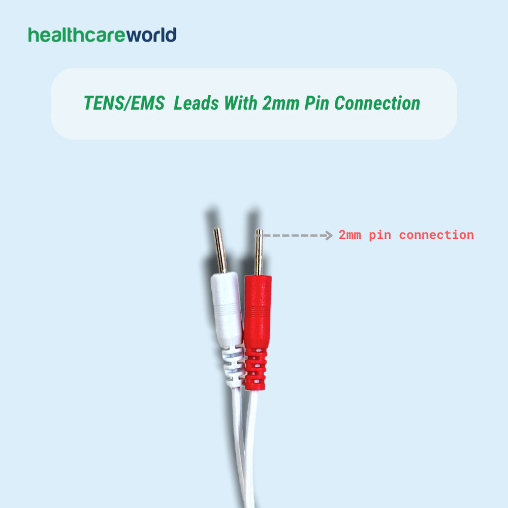 TENS leads with 2mm pin connection - One Pair
