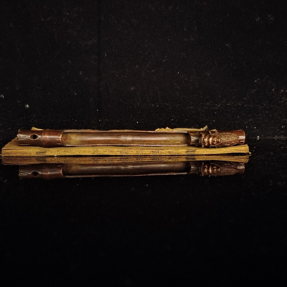Chinese Antique Bronze Robin Bamboo Incense Stick Decoration