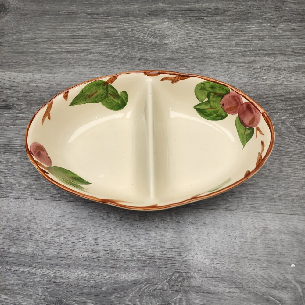 Vintage Franciscan Apple Pattern Divided Oval Serving Vegetable Dish England