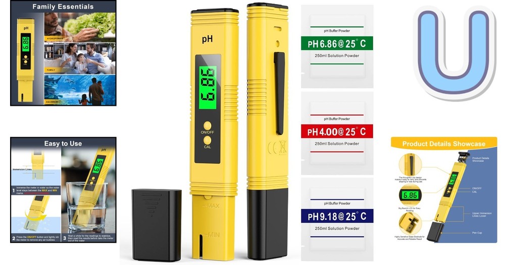 Lightweight Digital pH Meter for Accurate Water Quality Testing - User Friendly