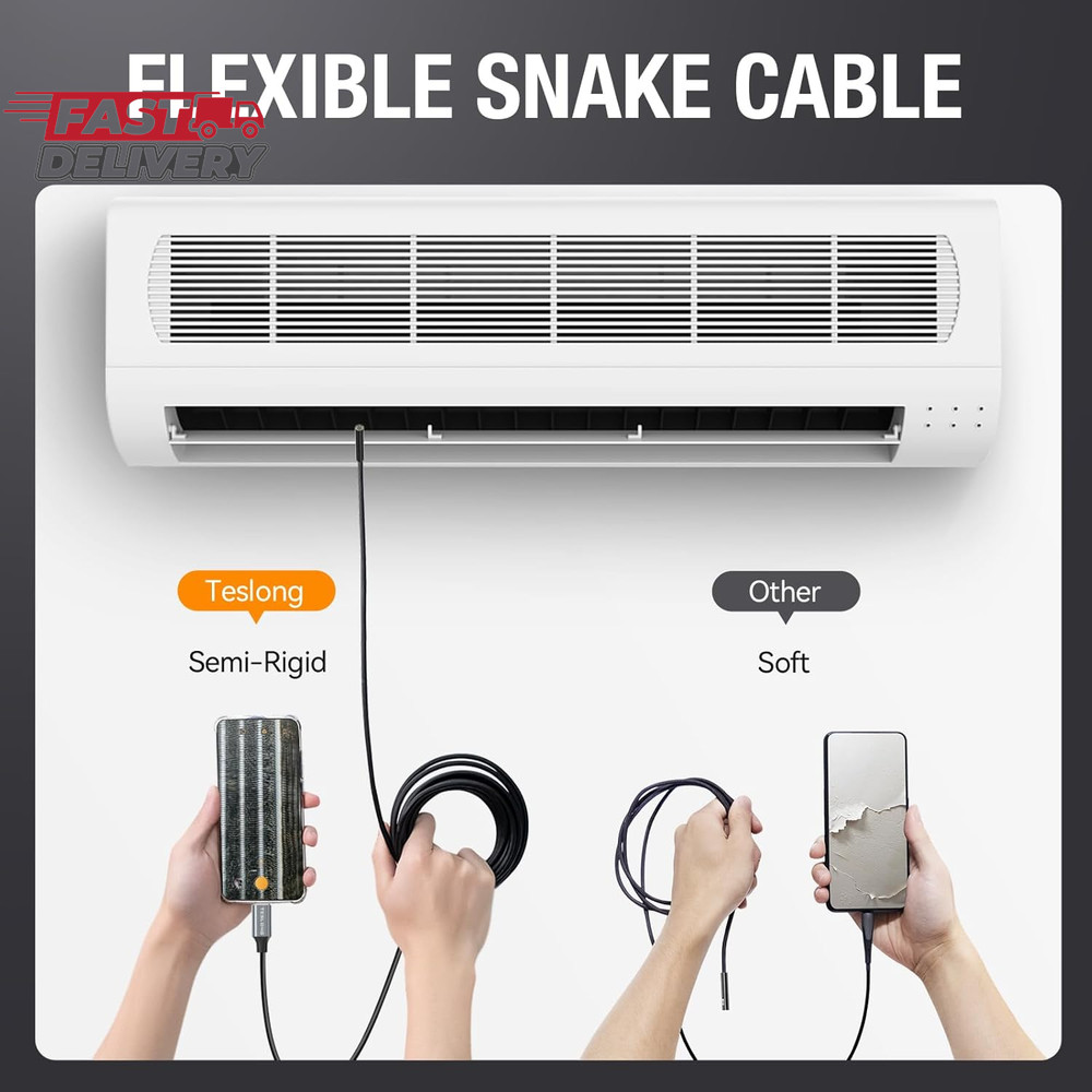 USB C Endoscope Camera with Light, Teslong Type-C Snake Borescope Camera with 8