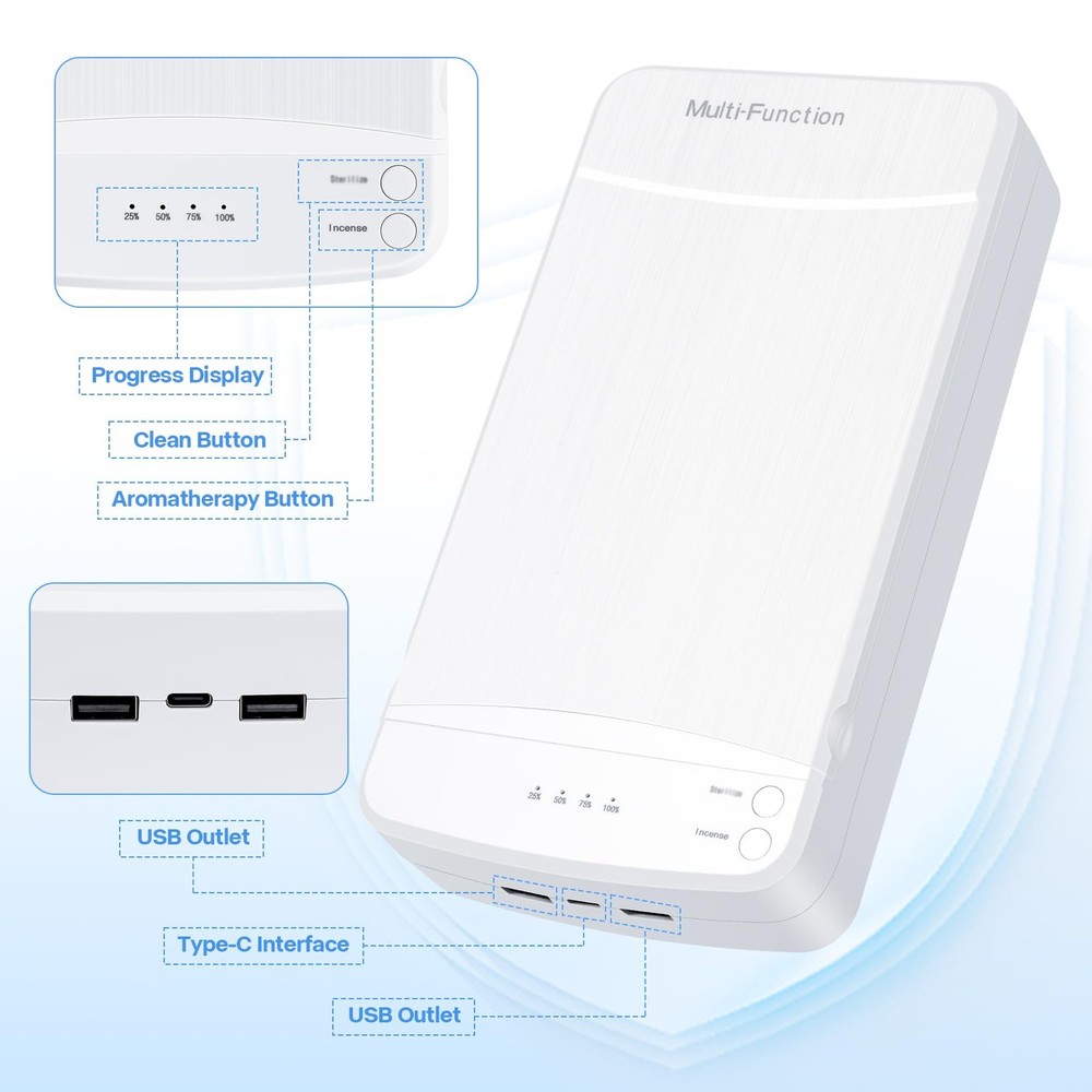 Nail Tool Sterilizer Blue Light Portable USB Powered Sterilizing Box