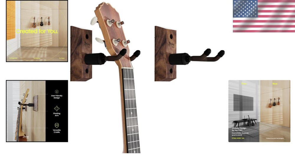 Hardwood Ukulele Wall Mount - 2 Pack
