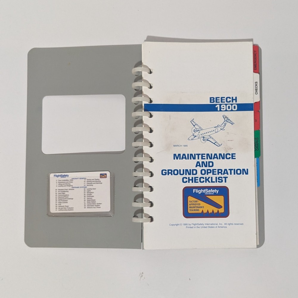 1995 Flight Safety Int'l Beech 1900 Maintenance & Ground Operation Checklist