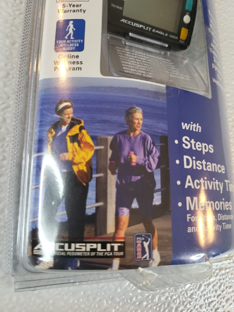 ACCUSPLIT Eagle Wellness Series Super Thin Step and Distance Pedometer A79