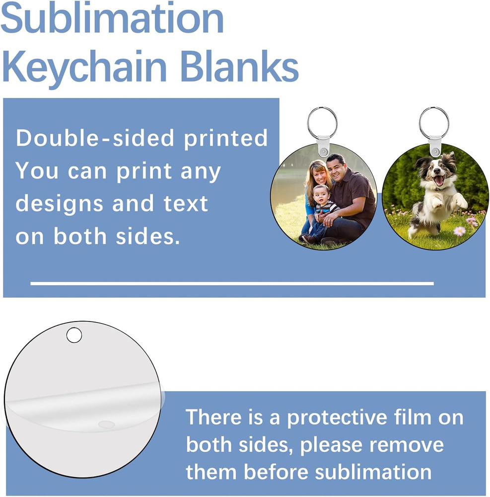 240Pcs Sublimation Keychain Blanks Double Sides 80 MDF Sublimation Keychains Bla