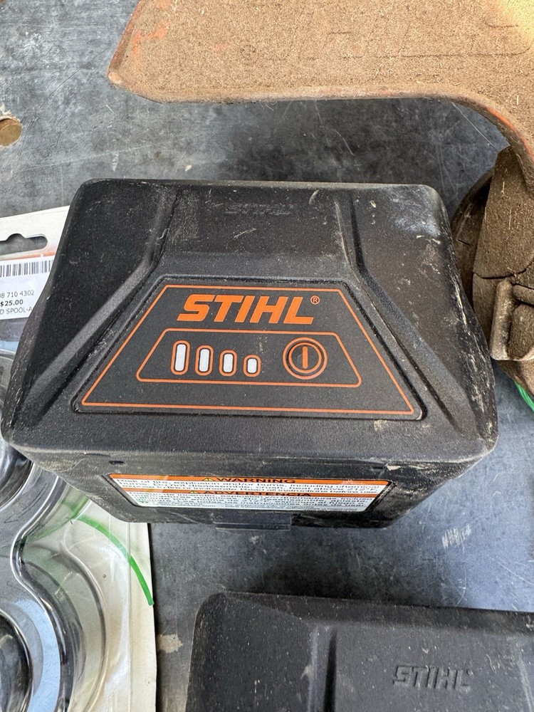 STIHL FSA 57 Electric String Trimmer Weed Eater Tool Two Batteries Charger Etc