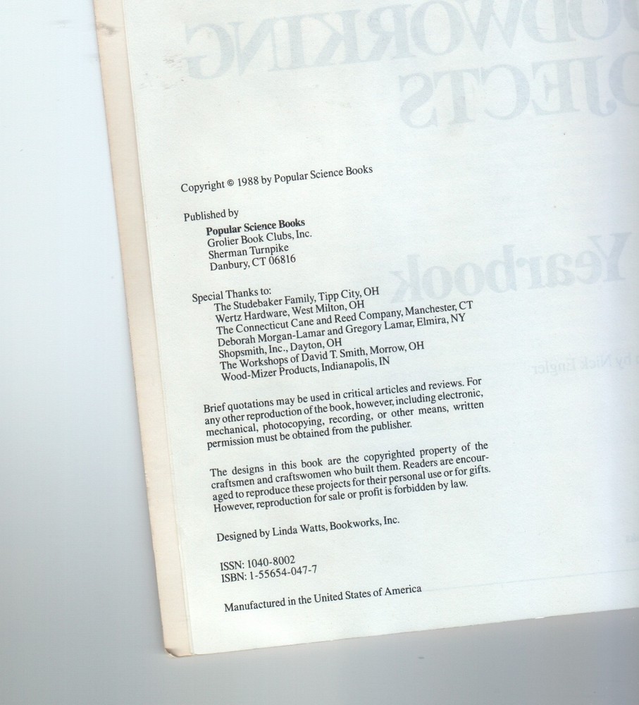 Popular Science Woodworking Projects 1989 Yearbook