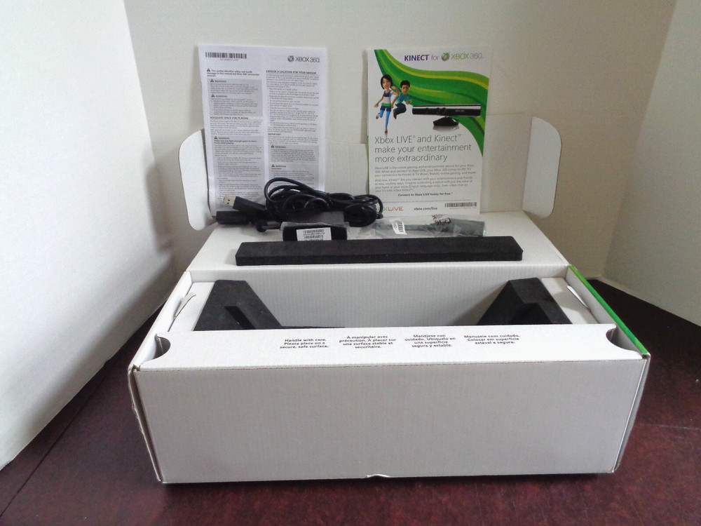 EMPTY BOX Cables & Manual NO SENSOR UNIT - Xbox 360 KINECT Sensor Bar Model 1414