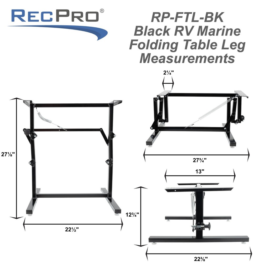 RecPro RV Marine Folding Leg Table | Portable & Versatile | Solid Steel Design