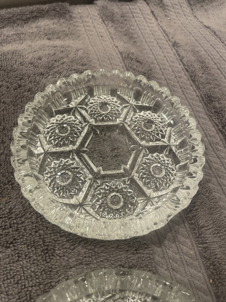 Vintage Clear Glass Ashtray 4.5” Diameter
