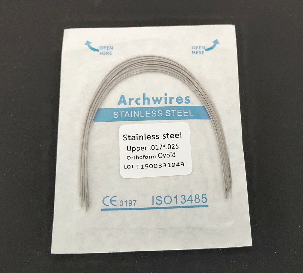 10 Packs Dental Wire Orthodontics Stainless Steel Rectangular Arch Wire Bows