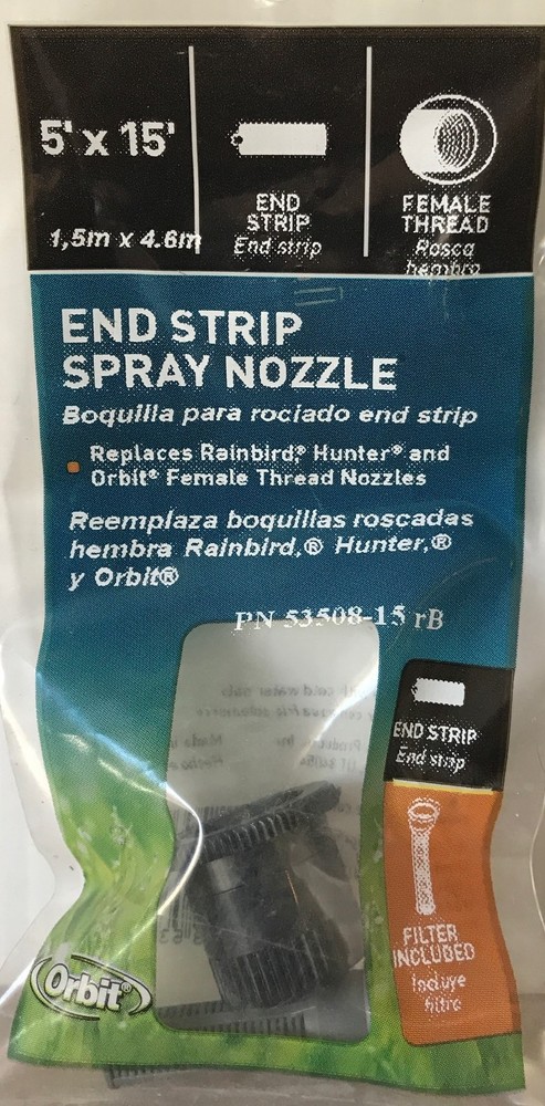 ORBIT 5'x15' End Strip Pop-Up Sprinkler Head Nozzle - Female Thread - NEW