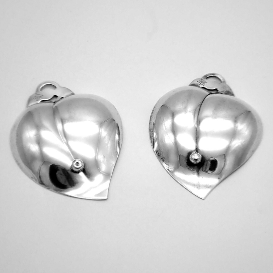 Tiffany Heart Leaf Nut Cups Pair Sterling Silver 1950