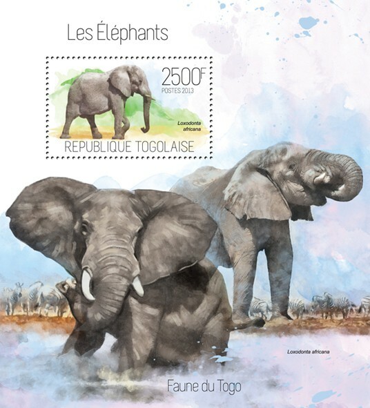 2013 TOGO MNH. ELEPHANTS  |   Y&T Code: 738  |  Michel Code: 5274 / Bl.877