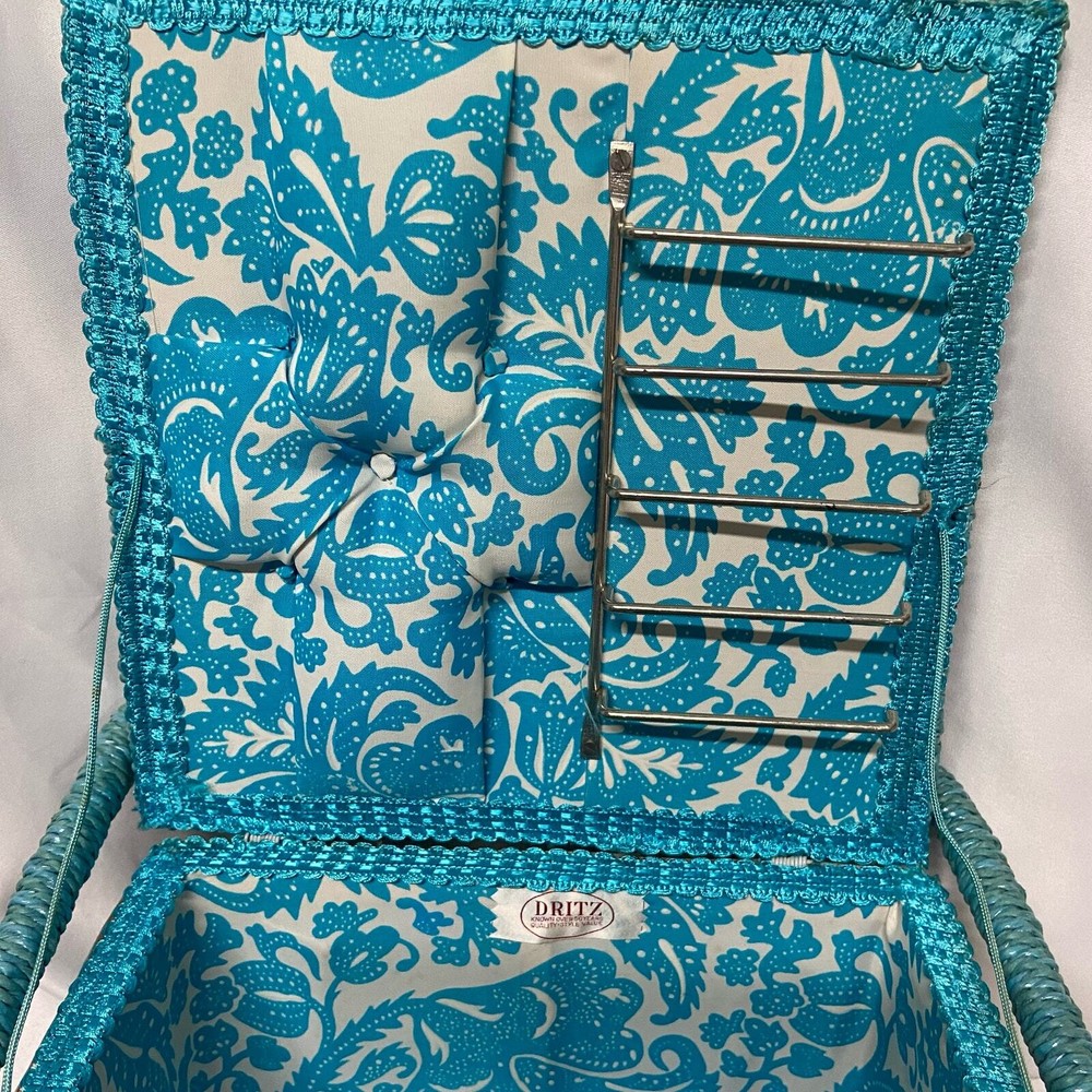 Vintage Dritz Wicker Wood Sewing Basket w/Handle