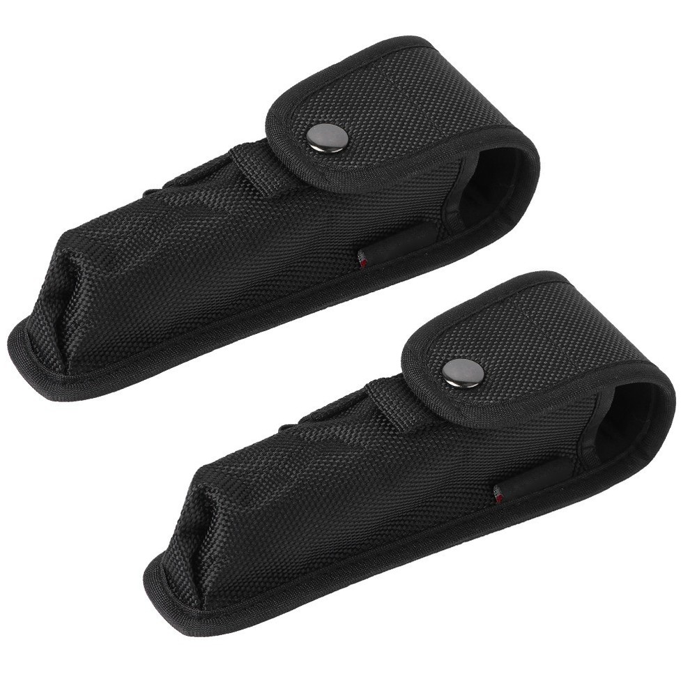 2 Pcs Nylon Flashlight Pouch Multi-function Bag Portable Holder Accessory
