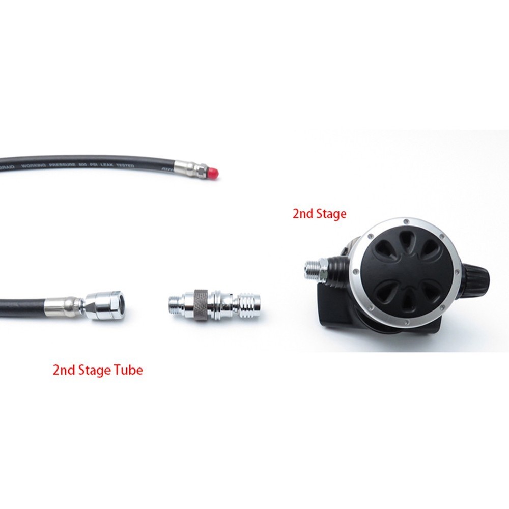 Diving full face secondary head adjuster self-locking connector adapter