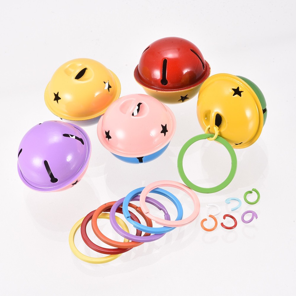 Split Keychain Ring 10Pcs Round Flat Key Holder with Open Jump Ring, Multi Color