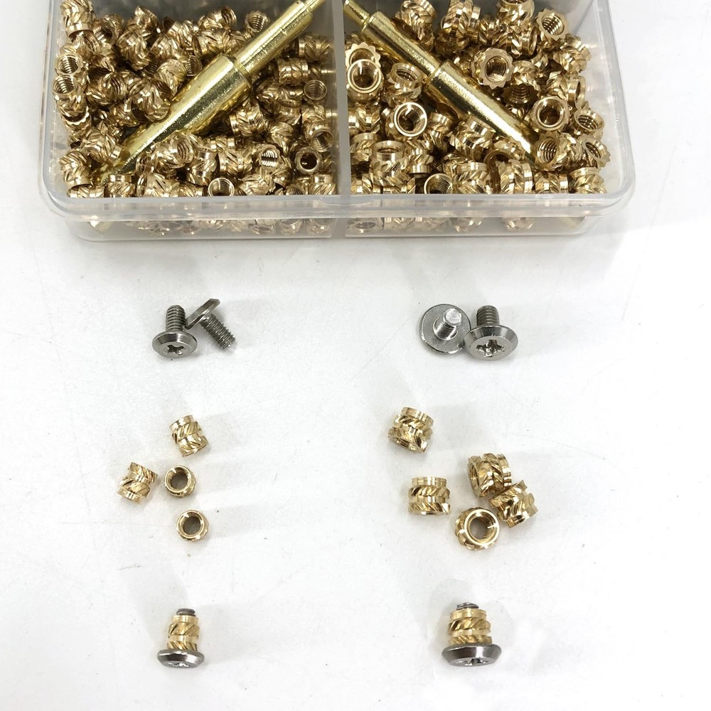 440Pcs Threaded Inserts Bolt Set M2.5 M3 Heat Insert Kit, Gold