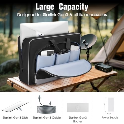 Carrying Case Compatible with Starlink Gen 3, Case Compatible with Black Grey